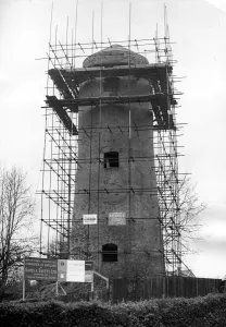 A familiar Kenilworth landmark in unfamiliar dressing. The water tower on Tainters Hill A familiar Kenilworth landmark in unfamiliar dressing. The water tower on Tainters Hill