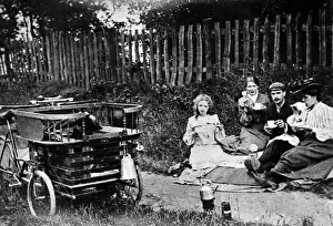 Family Picnic, Birmingham. Circa 1900. HMC Herald Motor Company Cycle Family Picnic, Birmingham. Circa 1900. HMC Herald Motor Company Cycle