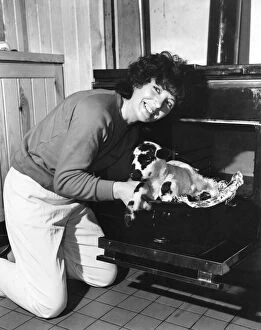 Images Dated 21st July 1983: This was how farmer Marian Burgess brought the best out of a frozen spring lamb
