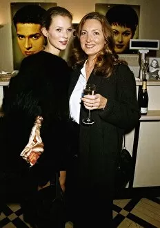 Images Dated 21st February 1996: Fashion - Model Kate Moss and mother Linda Rosina Shepherd attend the Philip Treacy show