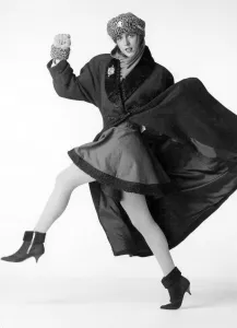Fashion - Skirts. Fur trimmed long coat, Russian hat Fashion - Skirts. Fur trimmed long coat, Russian hat