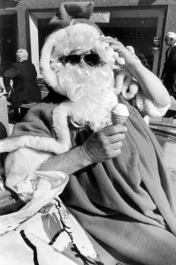 Father Christmas in Cleveland Centre in the middle of summer Father Christmas in Cleveland Centre in the middle of summer