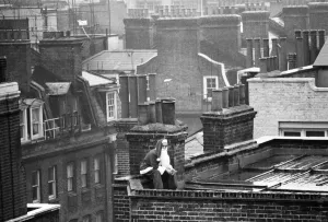 Father Christmas takes time out from his busy schedule for a quick cigarette break Father Christmas takes time out from his busy schedule for a quick cigarette break