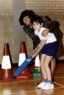 Fatima Whitbread Ex Olympic Champion Javelin Thrower with a child at a Physical Fatima Whitbread Ex Olympic Champion Javelin Thrower with a child at a Physical