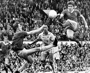 Feet first! And Coventry keeper Jim Blyth throws in both arms as well as an airborne Feet first! And Coventry keeper Jim Blyth throws in both arms as well as an airborne