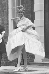 Felicity Kendal actress wearing a wedding dress July 1982 Felicity Kendal actress wearing a wedding dress July 1982