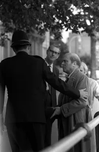 The filming of the Film 10 Rillington Place in London, March 1970 featuring actor Richard The filming of the Film 10 Rillington Place in London, March 1970 featuring actor Richard