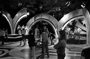 Filming of the television music chart show Top of the Pops at the BBC Studios Filming of the television music chart show Top of the Pops at the BBC Studios