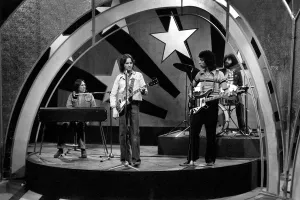 Filming of the television music chart show Top of the Pops at the BBC Studios Filming of the television music chart show Top of the Pops at the BBC Studios