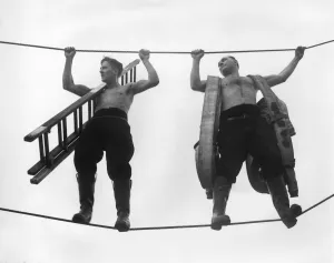 Firemen of the NFS attending an assault and toughening up training course at Number 36 Firemen of the NFS attending an assault and toughening up training course at Number 36