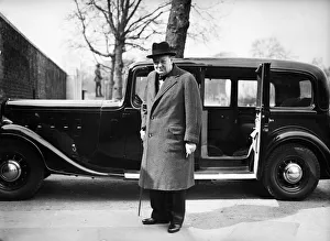 First Lord of the Admiralty Winston Churchill arriving at Number 10 Downing Street for a First Lord of the Admiralty Winston Churchill arriving at Number 10 Downing Street for a
