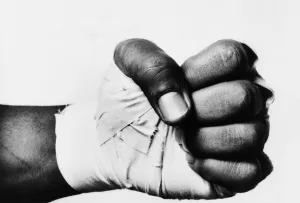 The fist of George Foreman pictured for an article during the run up to The Rumble in The fist of George Foreman pictured for an article during the run up to The Rumble in