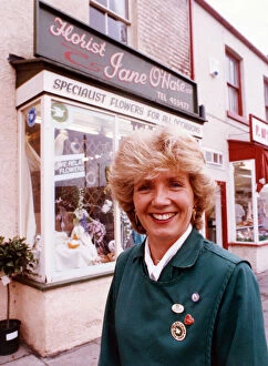 Images Dated 9th October 1991: Florist Jane O Hare, pictured outside her flower shop in Eston