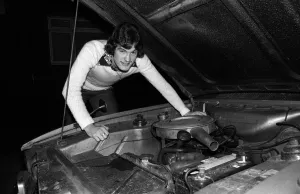 Footballer Glenn Hoddle at home with his car 1976 Footballer Glenn Hoddle at home with his car 1976