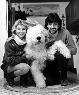 Footballer Mark Lawrenson and girlfriend Vanessa and pet dog Barnaaby Febraury 1983 Footballer Mark Lawrenson and girlfriend Vanessa and pet dog Barnaaby Febraury 1983