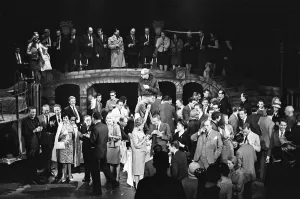 Fourth birthday celebrations for The Mermaid Theatre, built by the actor Sir Bernard Fourth birthday celebrations for The Mermaid Theatre, built by the actor Sir Bernard