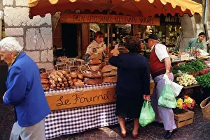 France Annecy Market Bread stall with natural Organic bread France Annecy Market Bread stall with natural Organic bread