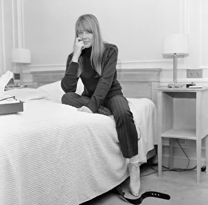 Francoise Hardy, french singer pictured in her hotel room, London, 3rd November 1966 Francoise Hardy, french singer pictured in her hotel room, London, 3rd November 1966
