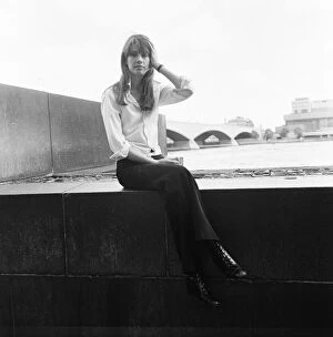 Images Dated 21st June 1970: Francoise Hardy, french singer pictured on the Thames Embankment, London, 21st June 1970
