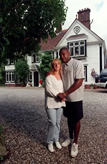 Frank Bruno Boxing July 98 Ex boxer with his wife outside their large house Frank Bruno Boxing July 98 Ex boxer with his wife outside their large house