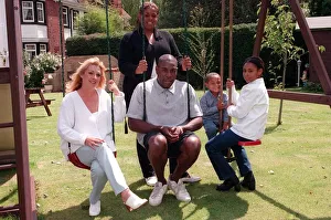 Frank Bruno former Heavyweight Boxer July 1998 at his home in Essex with wife Frank Bruno former Heavyweight Boxer July 1998 at his home in Essex with wife