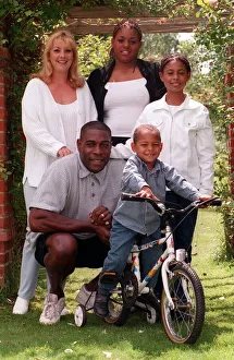 Frank Bruno former Heavyweight Boxer July 1998 at his home in Essex with wife Frank Bruno former Heavyweight Boxer July 1998 at his home in Essex with wife