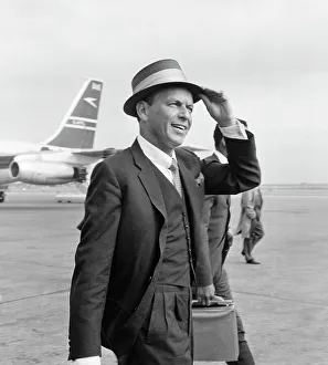 Frank Sinatra seen here arriving at Heathrow airport in the summer of 1961 Frank Sinatra seen here arriving at Heathrow airport in the summer of 1961
