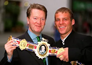 Frank Warren boxing promoter with British champion Ryan Rhodes announcing plans for Frank Warren boxing promoter with British champion Ryan Rhodes announcing plans for