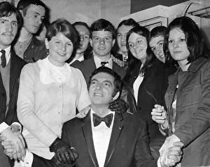 Frankie Vaughan in his dressing room in the Alhambra with Easterhouse gang boys Frankie Vaughan in his dressing room in the Alhambra with Easterhouse gang boys