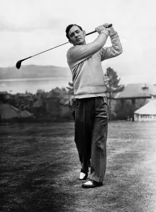Fred Daley takes a swing at the British Golf Open Fred Daley takes a swing at the British Golf Open