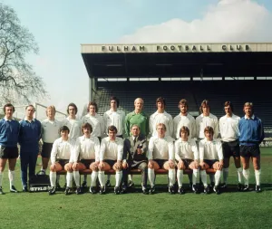 Fulham Football Club pose for a squad photograph at Craven Cottage. April 1975 Fulham Football Club pose for a squad photograph at Craven Cottage. April 1975