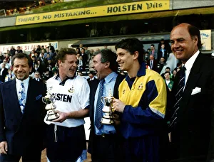 Gary Lineker with co player and managers of Tottenham Hotspur 1992 L to R Alan Gary Lineker with co player and managers of Tottenham Hotspur 1992 L to R Alan