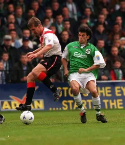 Gary Mackay of Airdrie beats Darren Jackson Gary Mackay of Airdrie beats Darren Jackson