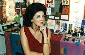 Gayle Hunnicutt smiling during interview in dressing room. She is starring in J.B Gayle Hunnicutt smiling during interview in dressing room. She is starring in J.B