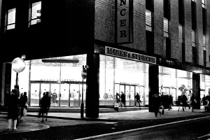 General pictures of Newcastle City Centre at night 8 December 1970 - Marks & Spencer General pictures of Newcastle City Centre at night 8 December 1970 - Marks & Spencer