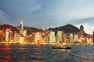 Images Dated 29th June 1997: General view of the illuminated skyline at night time in Hong Kong