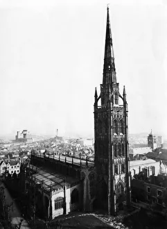 General view showing Coventry Cathedral, pre 1939 General view showing Coventry Cathedral, pre 1939