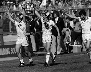 Images Dated 10th May 1980: Geoff Pike, Paul Allen and Ray Stewart of West Ham celebrate their win over Arsenal in