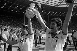 Images Dated 10th May 1980: Geoff Pike and Ray Stewart of West Ham celebrate their win over Arsenal in the 1980 Cup