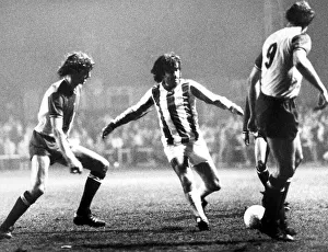 George Best dribbles the ball between Coventry defenders Garry Gillespie(left George Best dribbles the ball between Coventry defenders Garry Gillespie(left