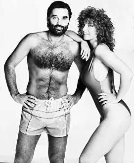 George Best footballer posing with woman model 1986 George Best footballer posing with woman model 1986