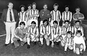 George Best poses with the rest of the team before the match begins. 7th March 1983 George Best poses with the rest of the team before the match begins. 7th March 1983