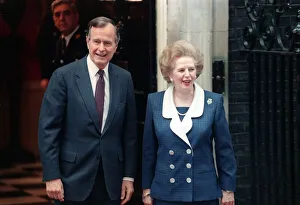 George Bush and Margaret Thatcher outside No.10 June 1989 George Bush and Margaret Thatcher outside No.10 June 1989