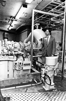 George Darling, with Kielder Water hypo-electric generating equipment. 30th October 1985 George Darling, with Kielder Water hypo-electric generating equipment. 30th October 1985