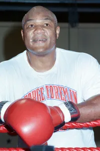 George Foreman pictured during training ahead of his fight with Terry Anderson George Foreman pictured during training ahead of his fight with Terry Anderson