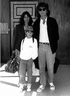 George Harrison formerly of the Beatles with family at London Airport August 1989 George Harrison formerly of the Beatles with family at London Airport August 1989