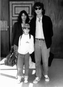 George Harrison formerly of the Beatles with family at London Airport August 1989 George Harrison formerly of the Beatles with family at London Airport August 1989