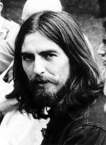 George Harrison of The Beatles pictured at Krishna Temple meeting in London George Harrison of The Beatles pictured at Krishna Temple meeting in London