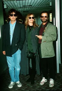 George Harrison with fellow ex Beatle Ringo Starr and his wife Barbara Bach 1990s George Harrison with fellow ex Beatle Ringo Starr and his wife Barbara Bach 1990s