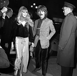 George Harrison and wife Patti Boyd arriving at the film premiere of " George Harrison and wife Patti Boyd arriving at the film premiere of "